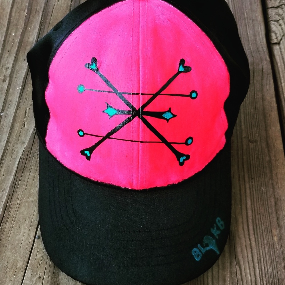 Hand painted symbolism hat